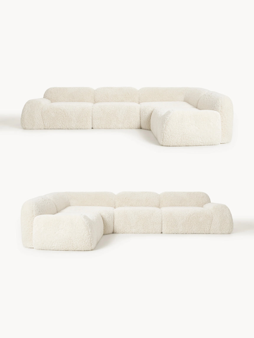 Prag Köşe Koltuk Krem Beyaz Cozy Tüylü