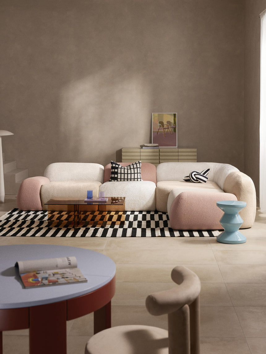 Prag Köşe Koltuk Renkli Teddy Bukle