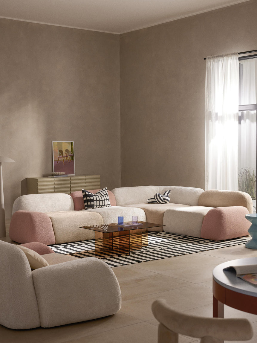 Prag Köşe Koltuk Renkli Teddy Bukle