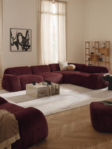 Prag Köşe Koltuk Şarap Kırmızısı Teddy