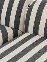 Prag Köşe Koltuk Siyah Beyaz Çizgili Keten