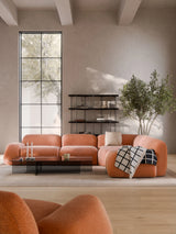 Prag Köşe Koltuk Terakota Dokuma Kadife