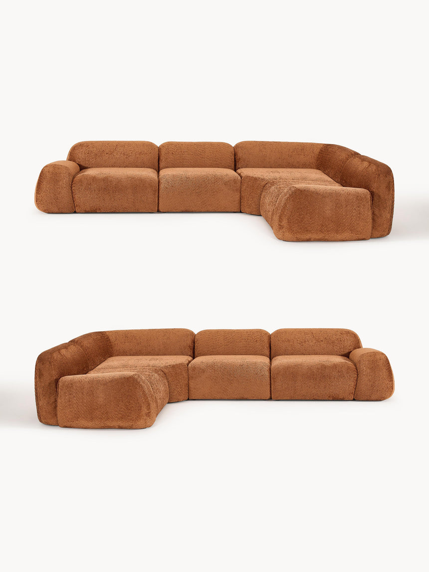 Prag Large Köşe Koltuk Terakota Teddy