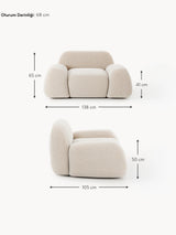 Prag Tekli Koltuk Açık Bej Dokuma Kadife