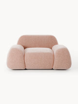 Prag Tekli Koltuk Açık Pembe Dokuma Kadife