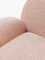 Prag Tekli Koltuk Açık Pembe Dokuma Kadife