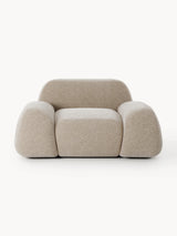 Prag Tekli Koltuk Bej Dokuma Kadife