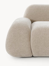 Prag Tekli Koltuk Bej Dokuma Kadife