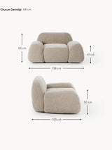 Prag Tekli Koltuk Bej Dokuma Kadife