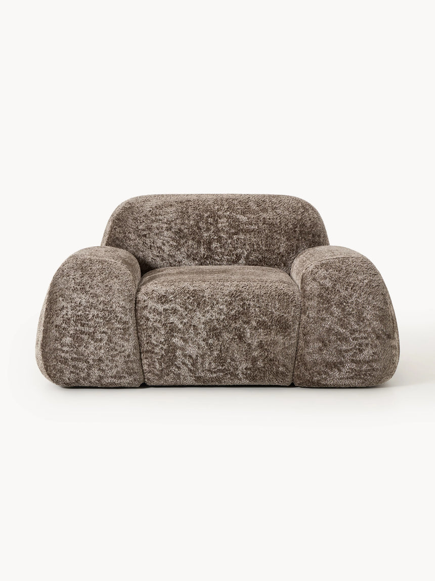 Prag Tekli Koltuk Boz Kahverengi Teddy