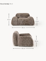 Prag Tekli Koltuk Boz Kahverengi Teddy