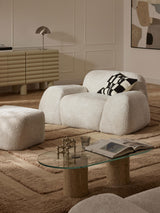 Prag Tekli Koltuk Kırık Beyaz Teddy