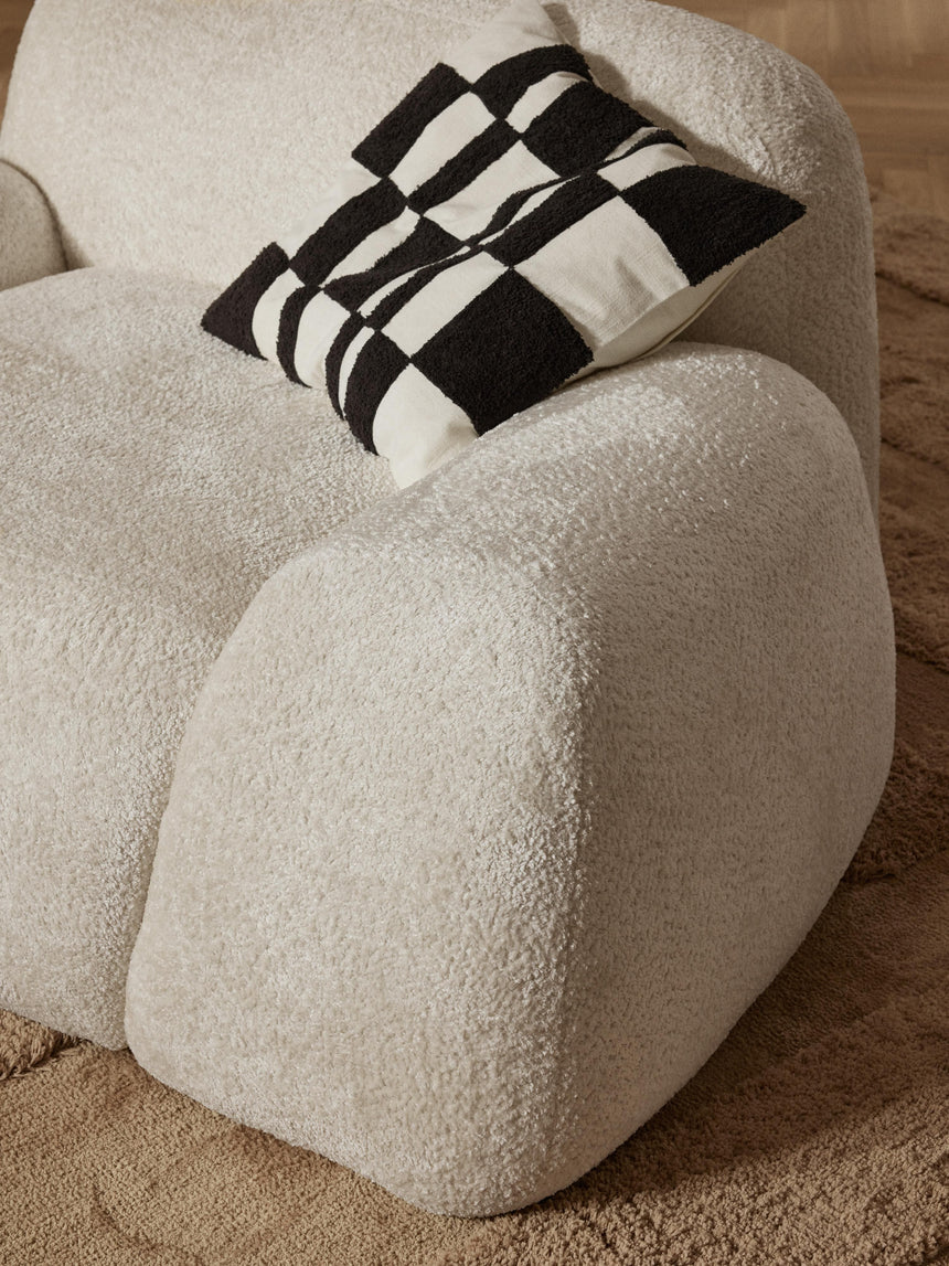 Prag Tekli Koltuk Kırık Beyaz Teddy