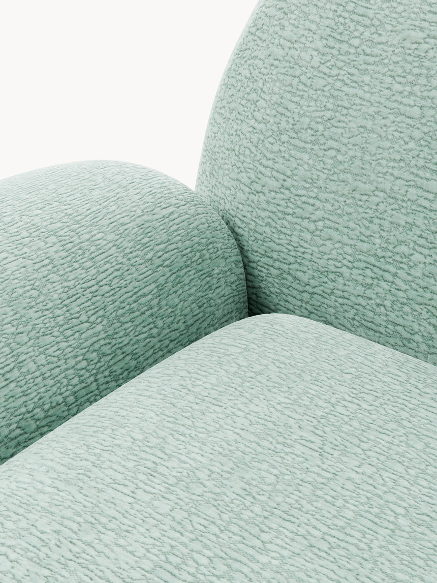 Prag Tekli Koltuk Mint Yeşili Dokuma Kadife