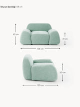 Prag Tekli Koltuk Mint Yeşili Dokuma Kadife