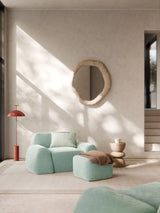 Prag Tekli Koltuk Mint Yeşili Dokuma Kadife