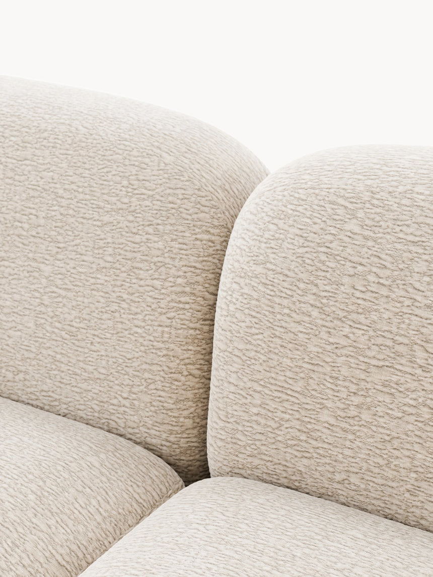 Prag Üçlü Koltuk Açık Bej Dokuma Kadife