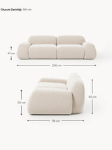 Prag Üçlü Koltuk Açık Bej Dokuma Kadife