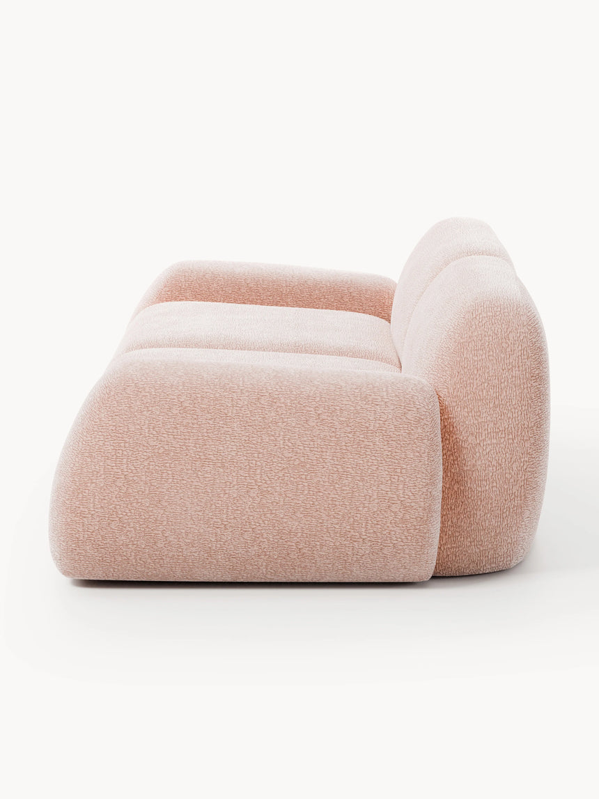 Prag Üçlü Koltuk Açık Pembe Dokuma Kadife