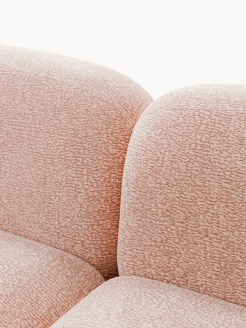 Prag Üçlü Koltuk Açık Pembe Dokuma Kadife