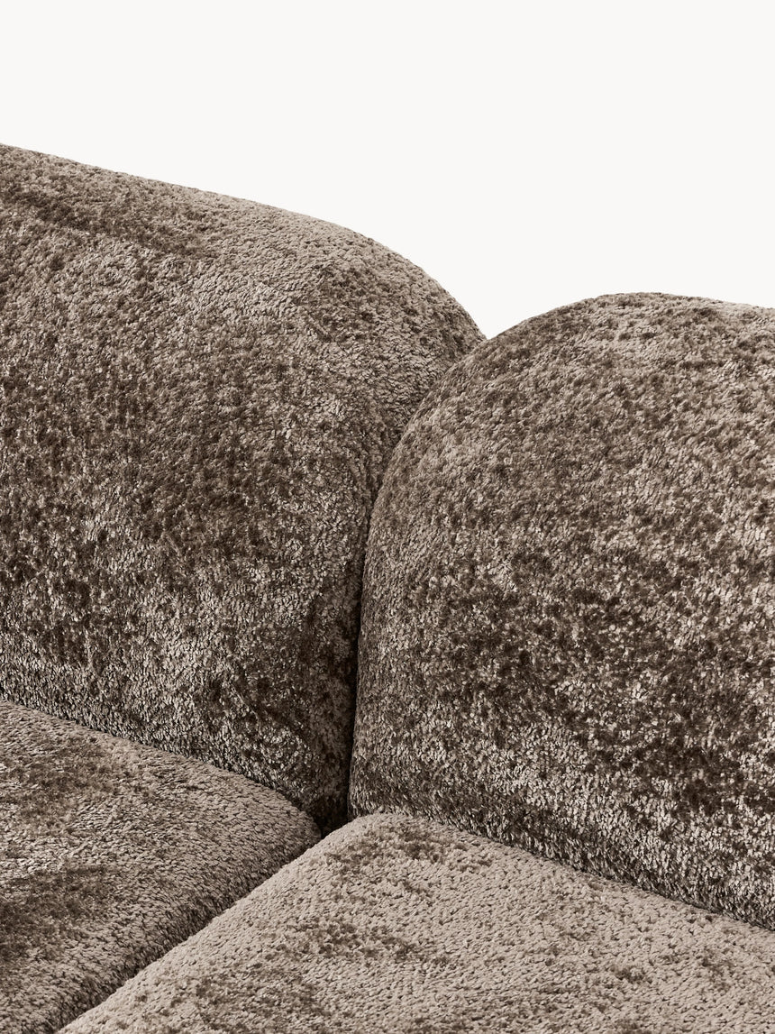 Prag Üçlü Koltuk Boz Kahverengi Teddy