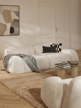 Prag Üçlü Koltuk Kırık Beyaz Teddy