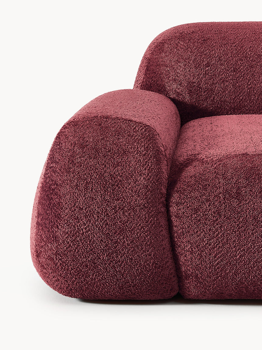 Prag Üçlü Koltuk Şarap Kırmızısı Teddy