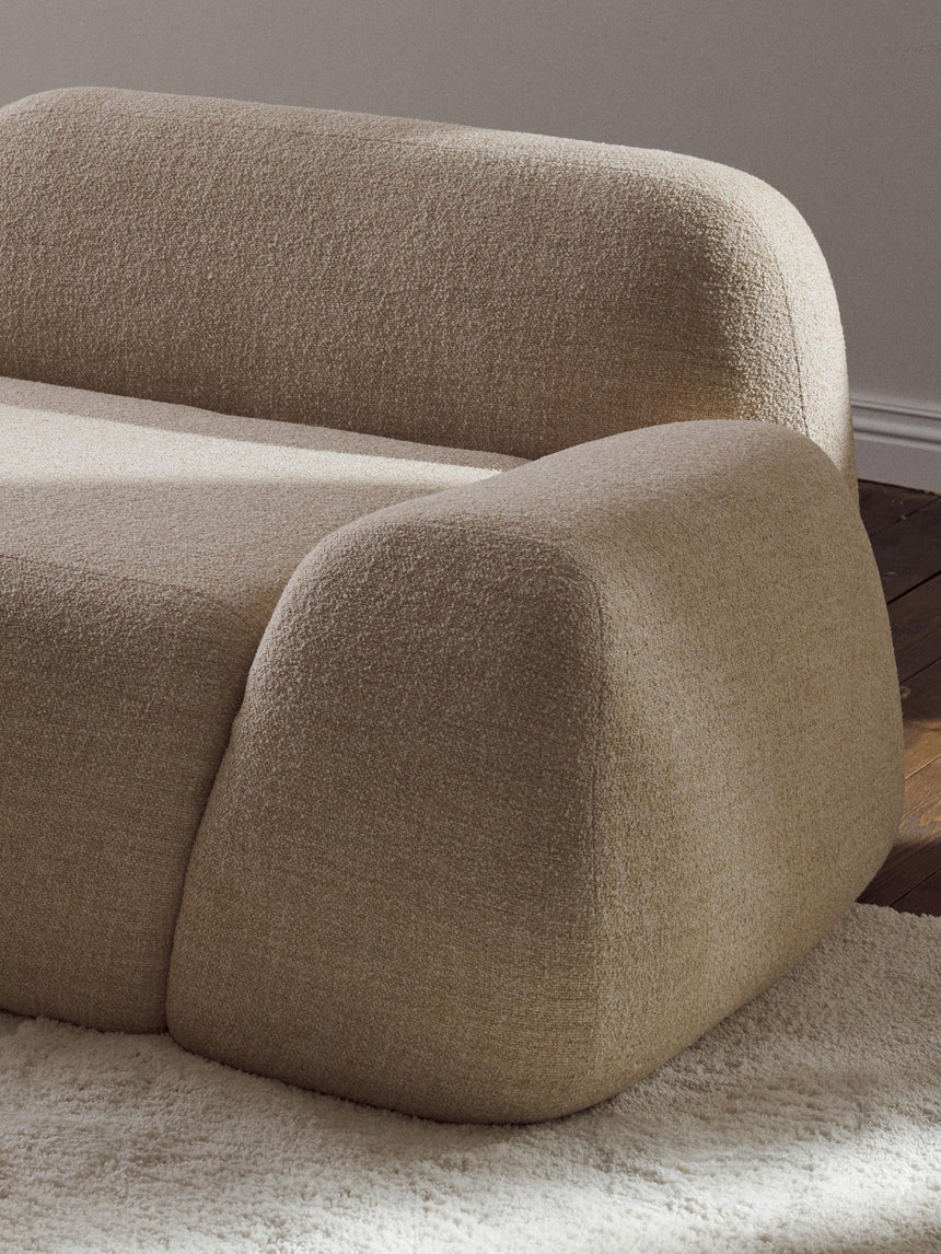 Prag Üçlü Koltuk Şeftali Bukle