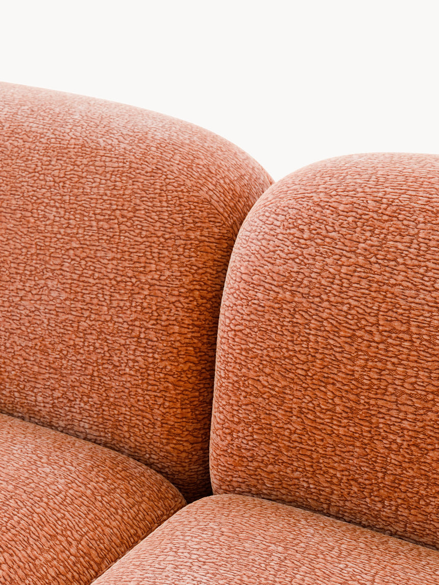 Prag Üçlü Koltuk Terakota Dokuma Kadife