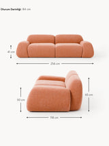 Prag Üçlü Koltuk Terakota Dokuma Kadife