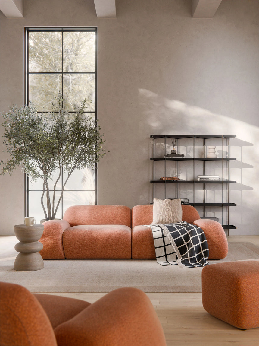 Prag Üçlü Koltuk Terakota Dokuma Kadife