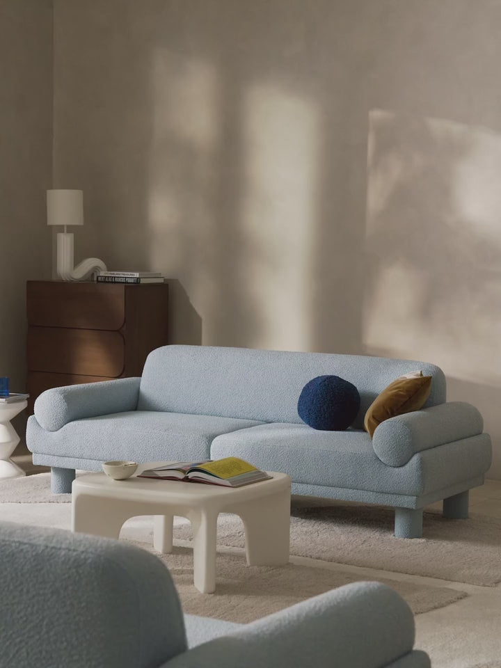 Polo Üçlü Koltuk Açık Mavi Bukle