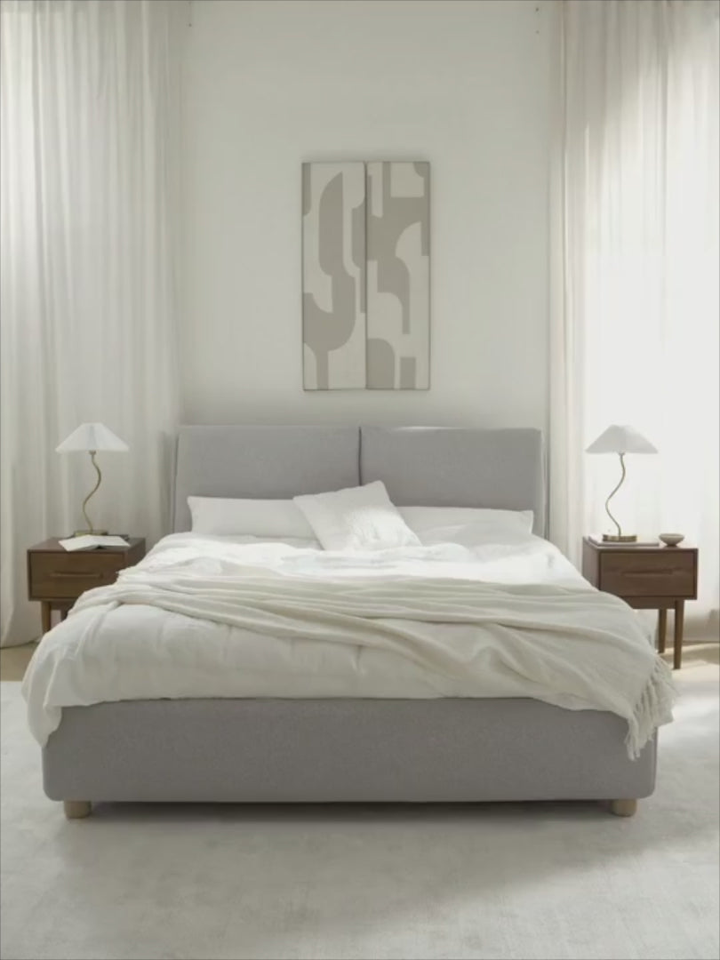 Pool Çift Kişilik Karyola Açık Gri