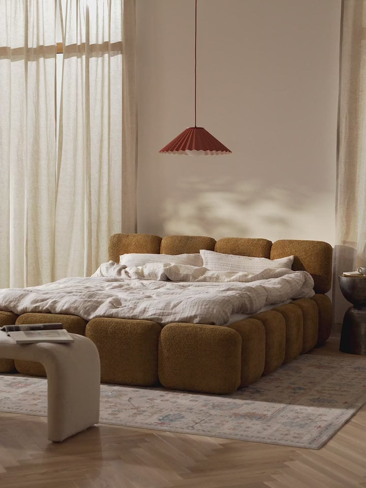 Bom Çift Kişilik Karyola Hardal Teddy