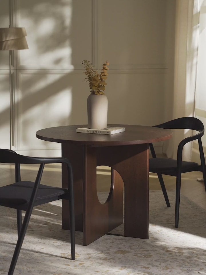 Love Yuvarlak Ahşap Yemek Masası Ceviz