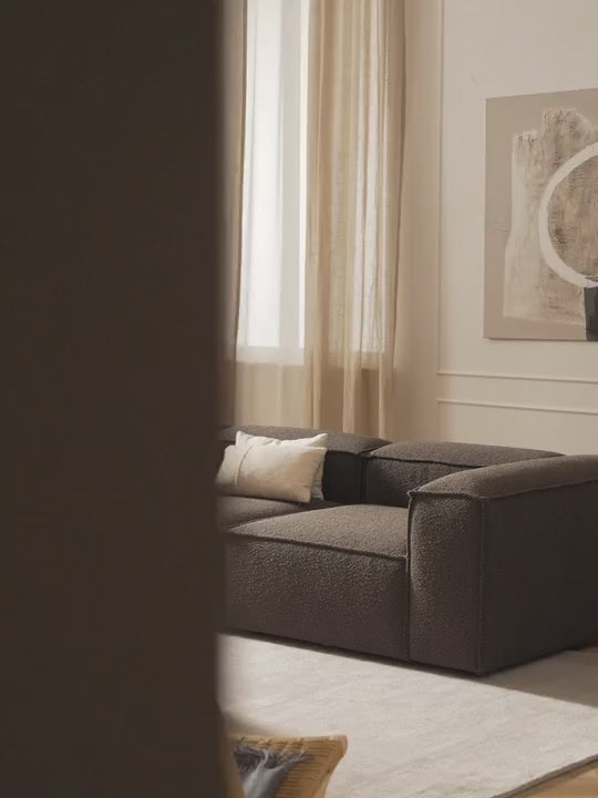 Lego Üçlü Koltuk Koyu Gri Kahve Bukle