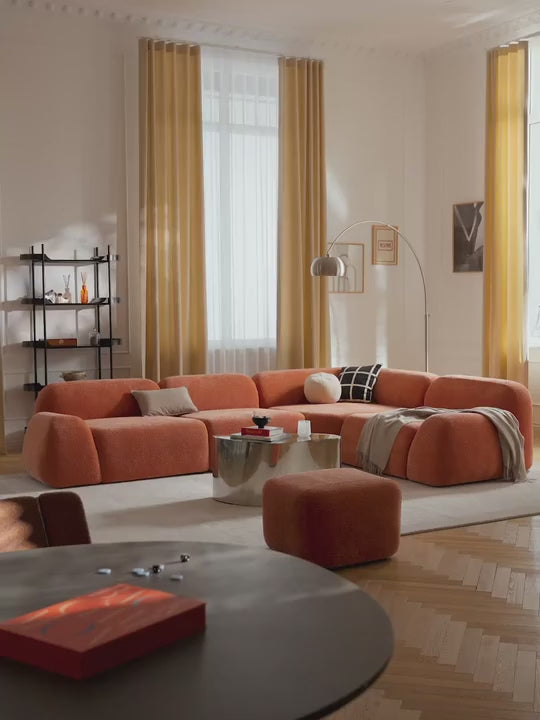 Prag Üçlü Koltuk Terakota Dokuma Kadife