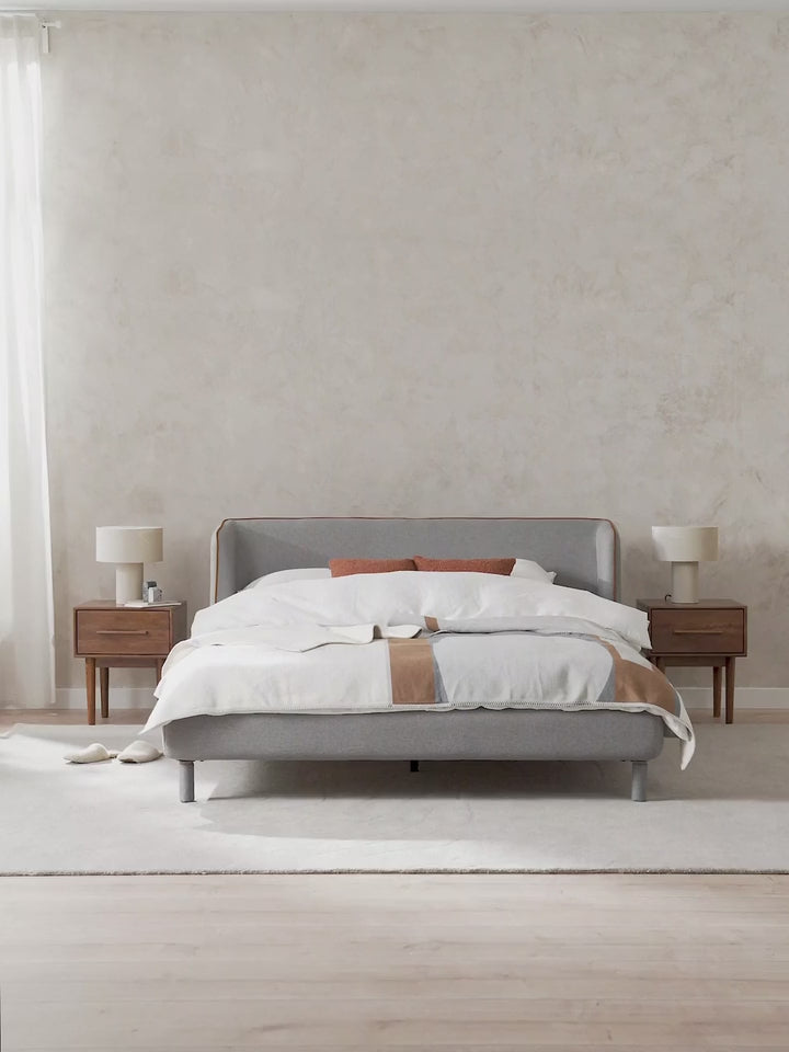 Polina Çift Kişilik Karyola Gri