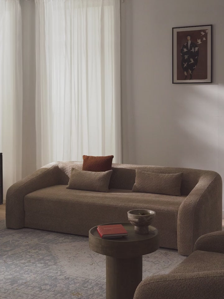 Fara Yataklı Üçlü Koltuk Bej Teddy