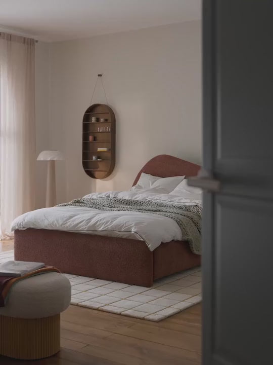 Giuletta Çift Kişilik Karyola Kızıl Kahve Bukle