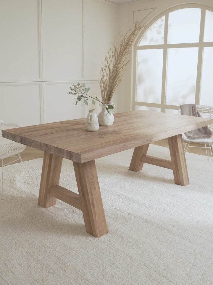 Bloom Ahşap Yemek Masası Açık Meşe