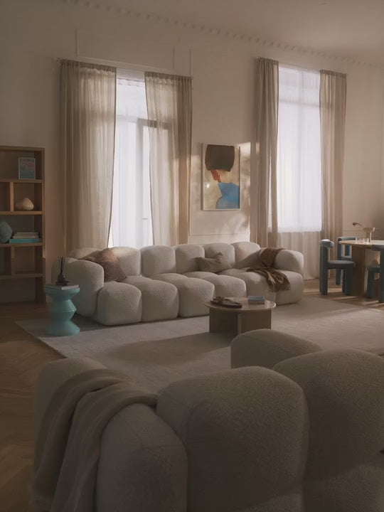 Bom Dörtlü Koltuk Kırık Beyaz Bukle