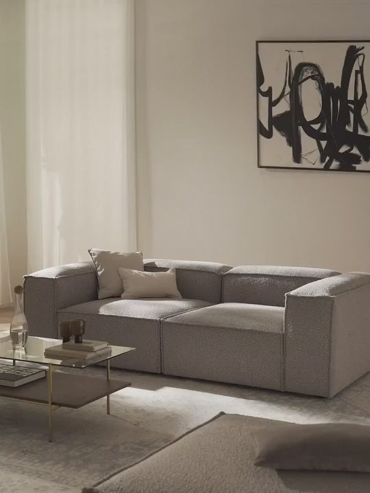 Lego Üçlü Koltuk Açık Gri Kahve Bukle