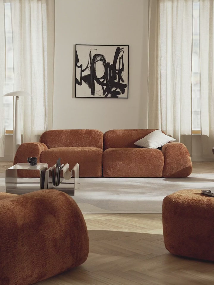 Prag Üçlü Koltuk Terakota Teddy