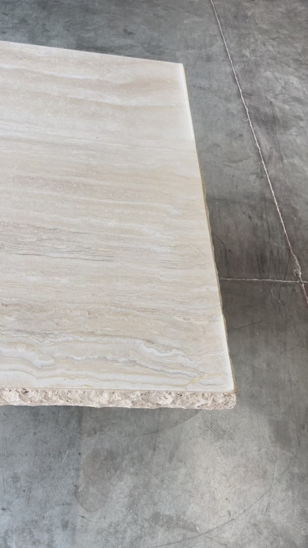 Life Doğal Kesim Dikdörtgen Traverten Mermer Yemek Masası