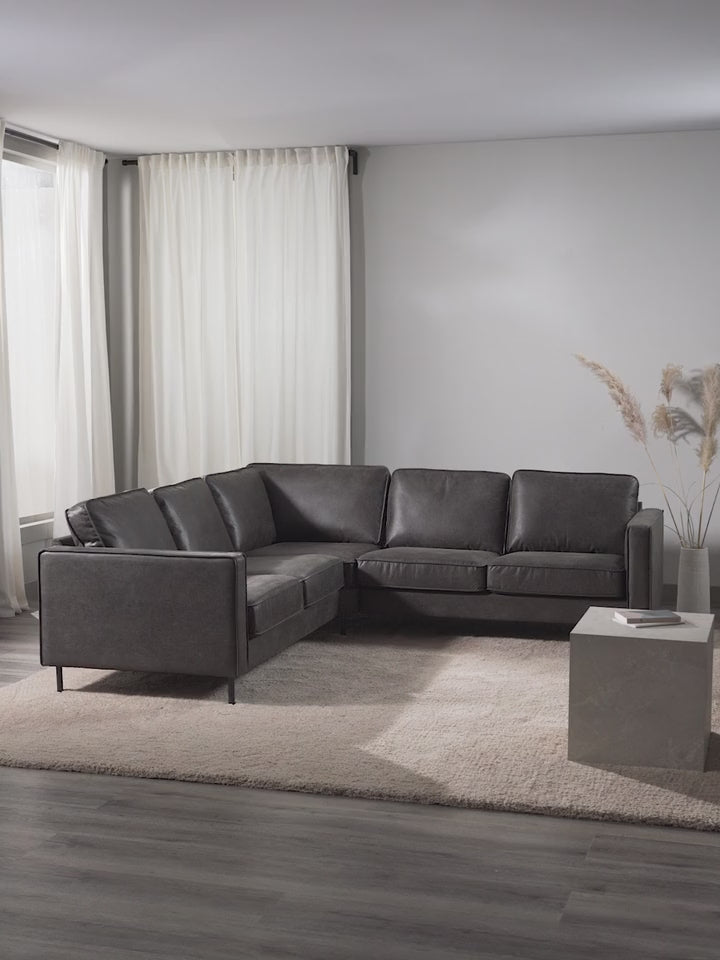 Brooks Large Köşe Koltuk Gri Kahve