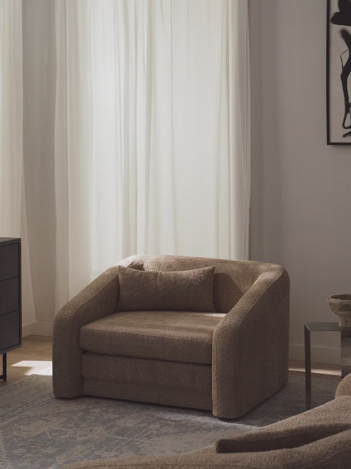 Fara Yataklı Tekli Koltuk Bej Teddy