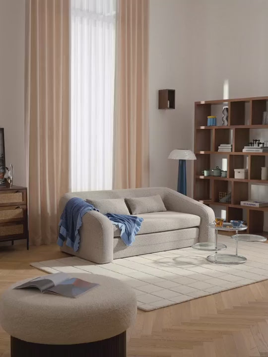 Fara Yataklı İkili Koltuk Bej Benekli Bukle