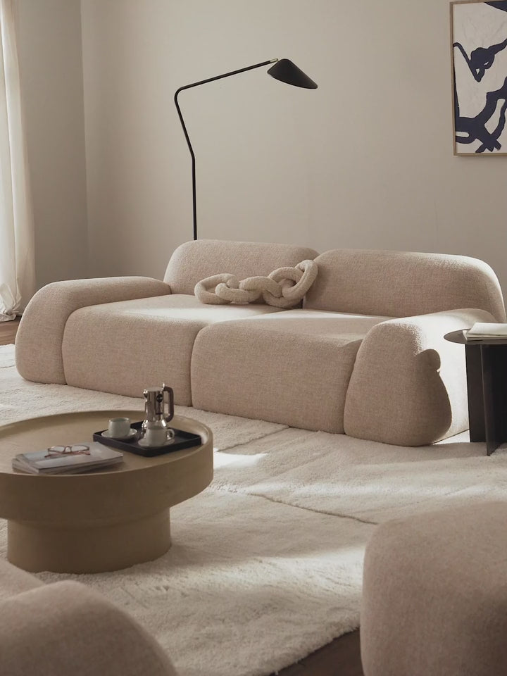 Prag Üçlü Koltuk Şeftali Bukle