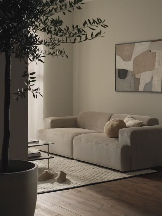 Mira Üçlü Koltuk Bej Fitilli